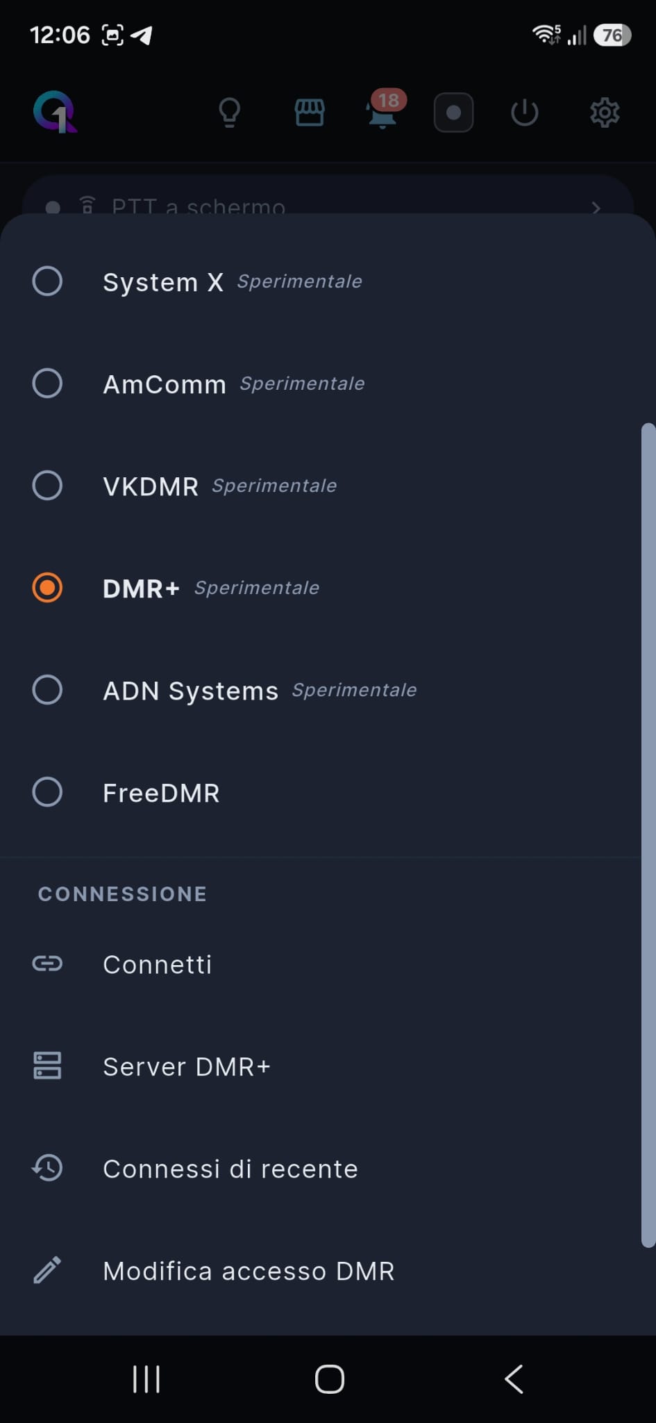 Configurazione Server e accesso DMR+